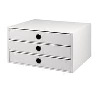 Rössler - S.O.H.O. Meuble à 3 tiroirs A4 34 x 25 x 19 cm Blanc | Organiseur de bureau pour documents, dossiers, fournitures de bureau et rangement organisé