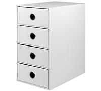 Rössler - S.O.H.O. Meuble à 4 tiroirs 18 x 25 x 32 cm Blanc | Organiseur de bureau pour documents, dossiers, fournitures de bureau et rangement ordonné