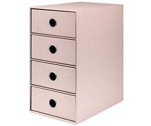 Rössler - S.O.H.O. Meuble à 4 tiroirs 18 x 25 x 32 cm Poudre | Organiseur de bureau pour documents, dossiers, fournitures de bureau et rangement organisé