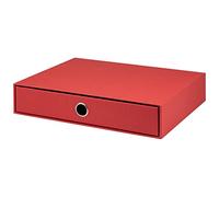 Rössler Papier 1524452360 - S.O.H.O. Boîte à tiroirs pour DIN A4, avec trou de poignée, Rouge, 343 x 250 x 65 mm, 1 pièce