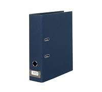 Rössler Soho Classeur à levier avec porte-étiquette métallique Bleu marine Format A4 dos 80 mm