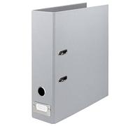 Rössler Soho Classeur à levier avec porte étiquette métallique Gris Format A4 dos 80 mm