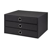 Rössler Papier 1524452703 - S.O.H.O. Boîte à 3 tiroirs pour DIN A4, avec trou de poignée, noir, 343 x 250 x 185 mm, 1 pièce