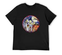 ROESXANP MediEvil Sir Daniel Fortesque Stained Glass Window Horror Men's T Shirt Black XL