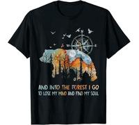 ROESXANP Men's and Into The Forest I Go to Lose My Mind Camping Bear T-Shirt Black XXL