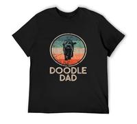 ROESXANP Men's Doodle Dog - Vintage Doodle Dad Father's Day Gifts T-Shirts Black L