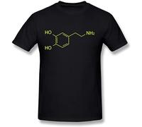 ROESXANP Men's Dopamine Chemical Formula Cotton Round Collar T Shirt T-Shirts Black XL