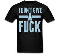 ROESXANP Men's I Dont Give A Fuck Printing Black Cool Style T-Shirts Black M