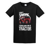 ROESXANP Men's I Don't Snore I Dream I'm A Tractor Big Red Farm T-Shirts Black L