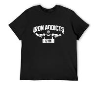 ROESXANP Men's Iron Addicts Gym T Shirt CT Fletcher Mike Rashid Black XXL