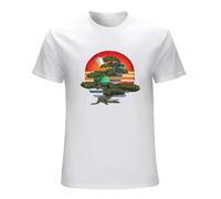 ROESXANP Men's Japanischer Bonsai in Einem Zen Universum in Der Natur - Standard T-Shirts White XXL