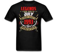 ROESXANP Men's Legends Were Born July 1993 Funny Birthday Gift S-6Xl T-Shirts Black S