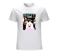 ROESXANP Men's Limited New Riot V Fire Down Under American Heavy Metal Band Music T-Shirts White 3XL
