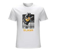 ROESXANP Men's Slash Guitar Jump T-Shirts White M