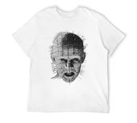 ROESXANP Men's Sleeve Hellraiser Horror Film Dead Snow Splatter Slasher Halloween Oldschool Black T-Shirts White 3XL