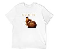 ROESXANP New Rare Gladiator Russell Crowe Movie Men's T Shirt White 3XL