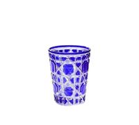 ROEUIPG 310ml Colorful Checkered Glass Cup European Style Creative Whiskey Glasses Hand-carved Drinking Water Bottle Summer Coffee Mugs(Blue)
