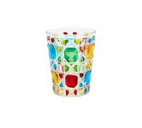ROEUIPG 310ml Colorful Checkered Glass Cup European Style Creative Whiskey Glasses Hand-carved Drinking Water Bottle Summer Coffee Mugs(Colorful)