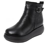 ROEUIPG Bottes De Neige Imperméables For Femmes, Bottines À Plateforme For, Chaussures Chaudes D'hiver(3072 black,7.5)