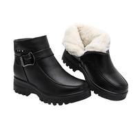 ROEUIPG Bottines de neige chaudes et épaisses en peluche for femme, bottines imperméables antidérapantes, à la mode, hiver(7.5)