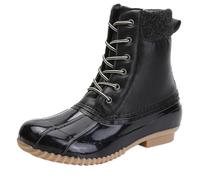 ROEUIPG Bottines imperméables bottes de chasse décontractées hiver garder au chaud neige haut chaussures marche pluie à la mode(Black,7.5)