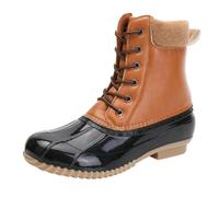 ROEUIPG Bottines imperméables bottes de chasse décontractées hiver garder au chaud neige haut chaussures marche pluie à la mode(Brown,6.5)