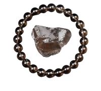 ROEUIPG Bracelet de perles en pierre d'obsidienne dorée for hommes et femmes, lumière arc-en-ciel, brute, perle ronde, bijoux énergétiques(21cm,8MM BEADS_40 TEA CRYSTAL)