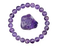 ROEUIPG Bracelet de perles en pierre d'obsidienne dorée for hommes et femmes, lumière arc-en-ciel, brute, perle ronde, bijoux énergétiques(17cm,6MM BEADS_4 AMETHYST)