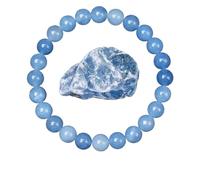 ROEUIPG Bracelet de perles en pierre d'obsidienne dorée for hommes et femmes, lumière arc-en-ciel, brute, perle ronde, bijoux énergétiques(21cm,6MM BEADS_34 AQUAMARINE)