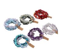 ROEUIPG Bracelet en pierre à puces irrégulières, perles d'aigue-marine, cristal, Quartz, gravier, Reiki, bijoux énergétiques, cadeau for femmes et hommes(Type 7)