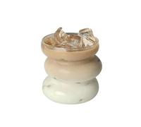 ROEUIPG Clear Creative Drinking Glasses ice coffee glasses clear Wave Bubble milk tea cup juice beverage cups cocktail 430ml(Without handle)