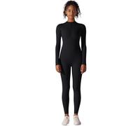 ROEUIPG Combinaison de Yoga à Fermeture éclair for Femmes, Couleur Chair, Manches Longues, entraînement de Haute intensité, Justaucorps, Fitness, Danse, Gymnastique aérienne(Black,XL)