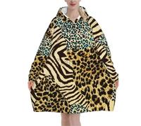 ROEUIPG Couvertures Portables Sweat à capuche surdimensionné imprimé guépard, pull polaire portable, couvertures Sherpa en microfibre chaudes et confortables(Color 11)