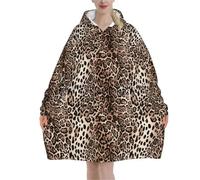 ROEUIPG Couvertures Portables Sweat à capuche surdimensionné imprimé guépard, pull polaire portable, couvertures Sherpa en microfibre chaudes et confortables(Color 7)