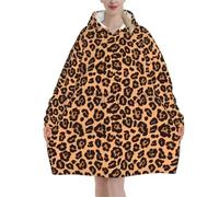 ROEUIPG Couvertures Portables Sweat à capuche surdimensionné imprimé guépard, pull polaire portable, couvertures Sherpa en microfibre chaudes et confortables(Color 10)