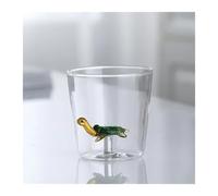 ROEUIPG Creative Handmade BUBBLE GLASS CUP Three-Dimensional Animal and Plant Shape Coffee Milk Drink Cute Transparent Glass Cup(06 Tortoise)