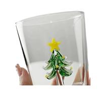 ROEUIPG Creative Handmade BUBBLE GLASS CUP Three-Dimensional Animal and Plant Shape Coffee Milk Drink Cute Transparent Glass Cup(13 Christmas tree)