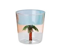 ROEUIPG Creative Handmade BUBBLE GLASS CUP Three-Dimensional Animal and Plant Shape Coffee Milk Drink Cute Transparent Glass Cup(12 Coconut tree)