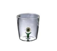 ROEUIPG Creative Handmade BUBBLE GLASS CUP Three-Dimensional Animal and Plant Shape Coffee Milk Drink Cute Transparent Glass Cup(11 sunflower)