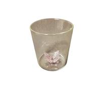 ROEUIPG Creative Handmade BUBBLE GLASS CUP Three-Dimensional Animal and Plant Shape Coffee Milk Drink Cute Transparent Glass Cup(Pink Butterfly)