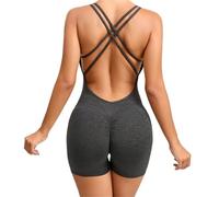 ROEUIPG Ensembles de Yoga Une pièce vêtements for Femmes Gilet sans Manches Exercice Culture Combinaison Sport Gymnastique entraînement Fitness Scrunch Dos Pantalon(Color-O,S)