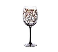 ROEUIPG Four Seasons Trees Wine Glasses Creative Printed High Legged Glass Cup for Beer Cocktail Large Capacity Set(Green1)