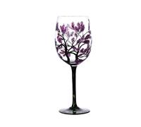 ROEUIPG Four Seasons Trees Wine Glasses Creative Printed High Legged Glass Cup for Beer Cocktail Large Capacity Set(Spring)