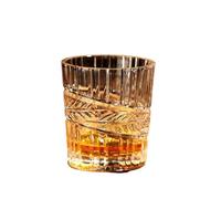 ROEUIPG Glass Cup Ins Fresh Forest Series Embossed Water Juice Coffee Cold Drink Creative Wine(270ml)