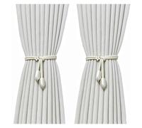 ROEUIPG Lot de 2 Attaches Rideaux réglables tressées à la Main avec Petits métalliques - Sangle Rideau élastique Universelle sans Perforation