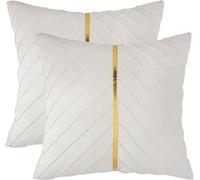 ROEUIPG Lot de 2 Housses de Coussin décoratives en Velours for canapé, taies d'oreiller de Luxe Modernes(Ivory,550mm*550mm)