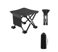 ROEUIPG Outdoor Portable Folding Stool Camping Collapsible Foot Hiking Beach Travel Picnic Fishing Seat Tools Ultralight(with Side pocket-01)