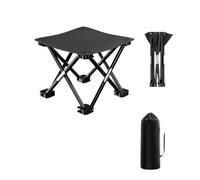 ROEUIPG Outdoor Portable Folding Stool Camping Collapsible Foot Hiking Beach Travel Picnic Fishing Seat Tools Ultralight(Black)