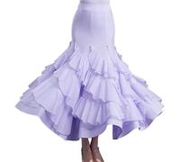 ROEUIPG Robe De Bal pour Femme Robe De Danse De Salon, Robe De Valse De Stade, Costume De Danse Moderne for Femmes, Jupe D'entraînement De Compétition, Vêtements De Danse Féminins(Brown,L)