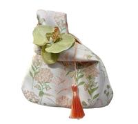 ROEUIPG Sac de poignet à nœud avec pendentif fleur, sac déjeuner, cosmétiques, main pompon, pochette for petits articles, accessoires Cheongsam(Pink,Tassel)